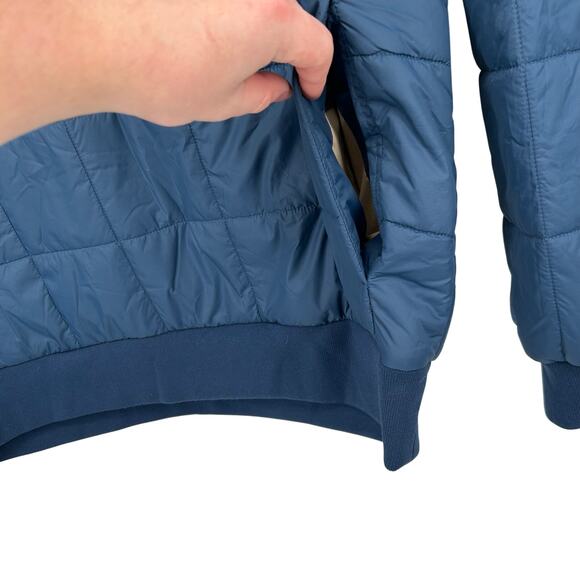 Men's Blue Patagonia Box Quilted Pullover 1/4 Zip Nylon Jacket STY20835 - Picture 5 of 10